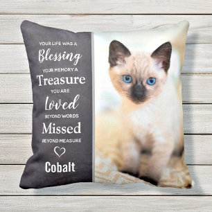 Pet Memorial - Cat Photo Sympathy Gift - Pet Loss Kussen