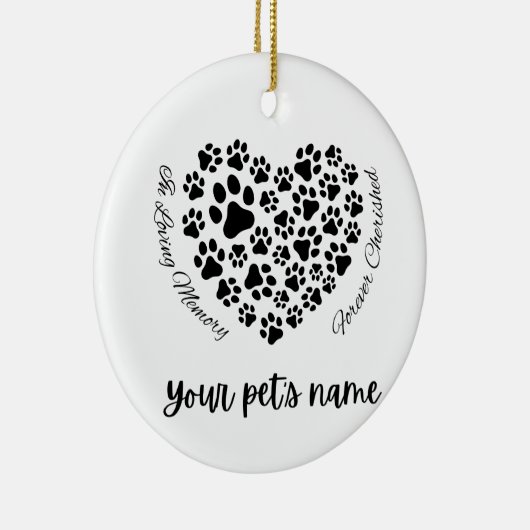 Pet Memorial Ceramic Ornament (Rechts)