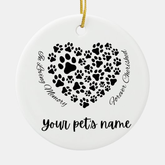Pet Memorial Ceramic Ornament (Voorkant)