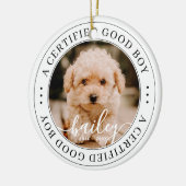 Pet Memorial Certified Good Boy Custom Foto Keramisch Ornament (Links)
