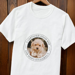 Pet Memorial Certified Good Boy Custom Foto T-shirt