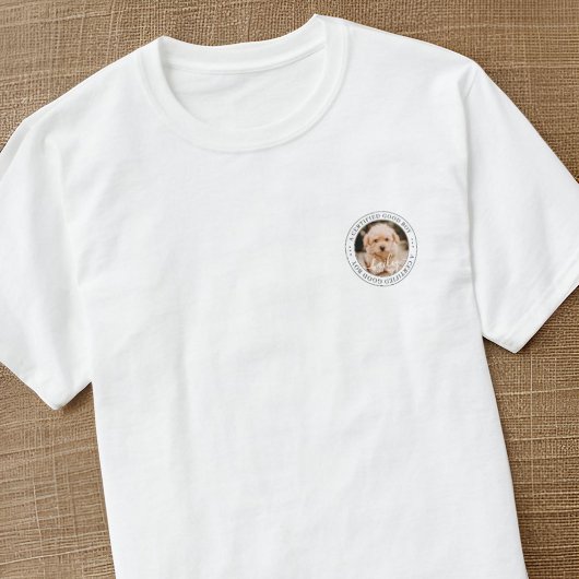 Pet Memorial Certified Good Boy Custom Foto T-shirt