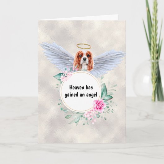 Pet memorial Charles Spaniel angel vleugelgedicht Kaart (Voorkant)
