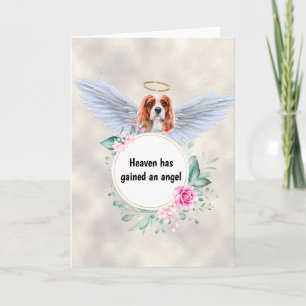 Pet memorial Charles Spaniel angel vleugelgedicht Kaart