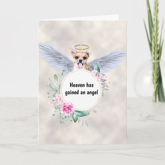 Pet memorial Chihuahua dog angel vleugels gedicht Kaart (Voorkant)