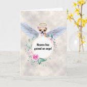 Pet memorial Chihuahua dog angel vleugels gedicht Kaart (Gele Bloem)