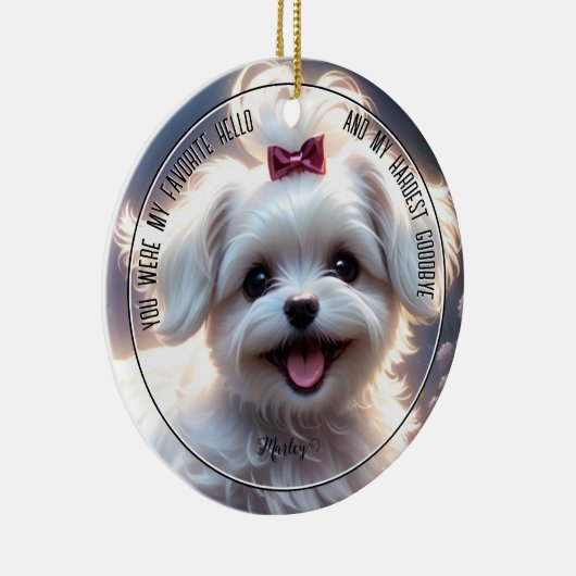 Pet Memorial Circle Keramisch Ornament (Rechts)