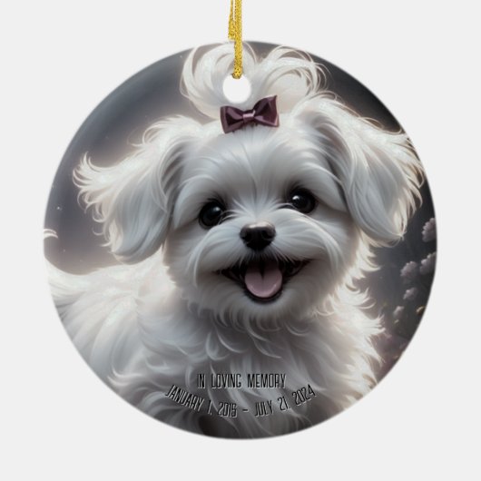 Pet Memorial Circle Keramisch Ornament (Achterkant)