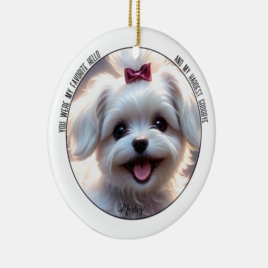 Pet Memorial Circle Keramisch Ornament (Rechts)