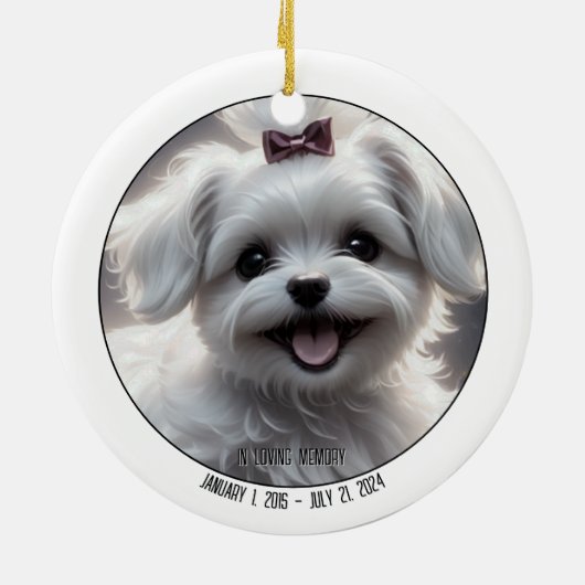 Pet Memorial Circle Keramisch Ornament (Achterkant)