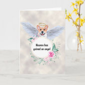 Pet memorial Corgi dog angel vleugelgedicht Kaart (Gele Bloem)