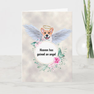 Pet memorial Corgi dog angel vleugelgedicht Kaart