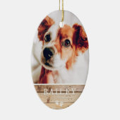 Pet Memorial Country Rustic Woodsy Paws Foto Keramisch Ornament (Rechts)