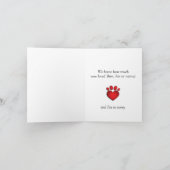 Pet Memorial Crazy Cute Sympathie Kaart (Binnen)