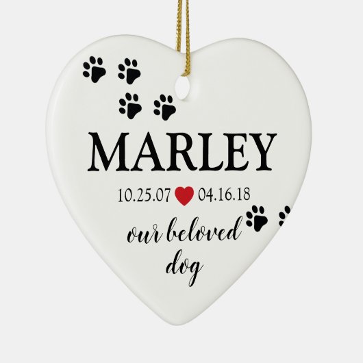 Pet Memorial | Creëer Uw eigen foto Keramisch Ornament (Rechts)