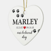 Pet Memorial | Creëer Uw eigen foto Keramisch Ornament (Links)