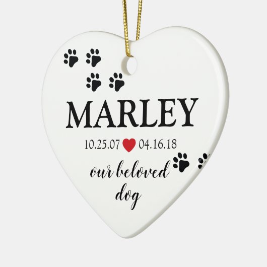 Pet Memorial | Creëer Uw eigen foto Keramisch Ornament (Links)