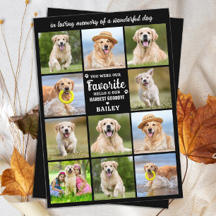 Pet Memorial Custom 11 Foto Collage Hond Sympathie Bedankkaart