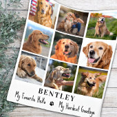Pet Memorial Custom 9 Photo Collage Cat Dog Fleece Deken