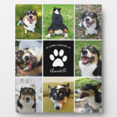 Pet Memorial Custom Dog Foto Collage Paw Print Fotoplaat (Voorkant)