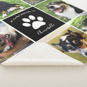 Pet Memorial Custom Dog Foto Collage Paw Print Sherpa Deken (3/4)