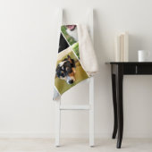 Pet Memorial Custom Dog Foto Collage Paw Print Sherpa Deken (In situ)