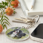 Pet Memorial Custom Dog Foto Rainbow Pet Loss Sleutelhanger (Voorkant Rechts)