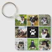 Pet Memorial Custom Dog Photo Collage & Quote Sleutelhanger (Voorkant)