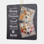 Pet Memorial Custom Dog Remembrance 2 Foto Keramisch Ornament (Links)