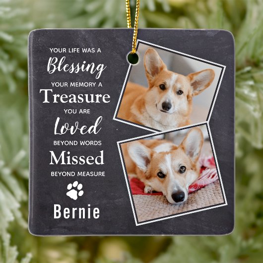 Pet Memorial Custom Dog Remembrance 2 Foto Keramisch Ornament
