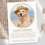 Pet Memorial Custom Foto Elegant Goud Sympathie Bedankkaart