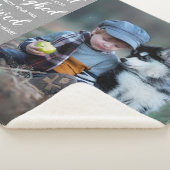 Pet Memorial Custom Gray Leather Dog Foto Sherpa Deken (3/4)