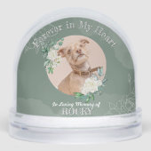 Pet Memorial Custom Greenery Snow Wereldbollen Sneeuwbol (Voorkant)