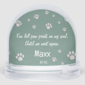Pet Memorial Custom Greenery Snow Wereldbollen Sneeuwbol (Achterkant)