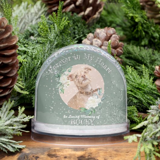 Pet Memorial Custom Greenery Snow Wereldbollen Sneeuwbol (Winter)