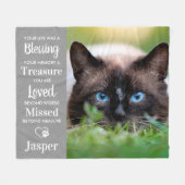 Pet Memorial Custom Herinnering Gedicht Kat Foto Fleece Deken (Voorkant (Horizontaal))
