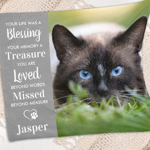 Pet Memorial Custom Herinnering Gedicht Kat Foto Fleece Deken