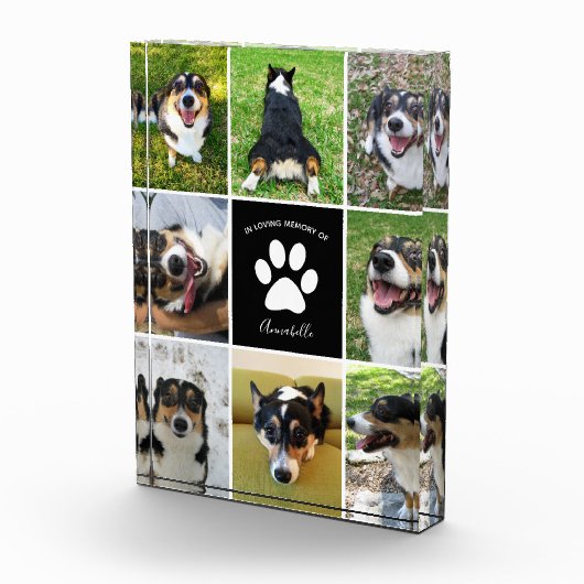 Pet Memorial Custom Hond Collage Fotoblokken (Rechts)