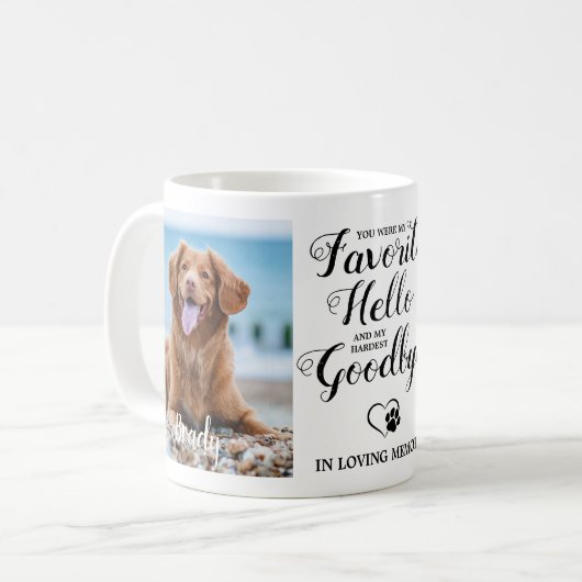 Pet Memorial Custom Photo Dog Paw Print Pet Loss Koffiemok (Voorkant links)