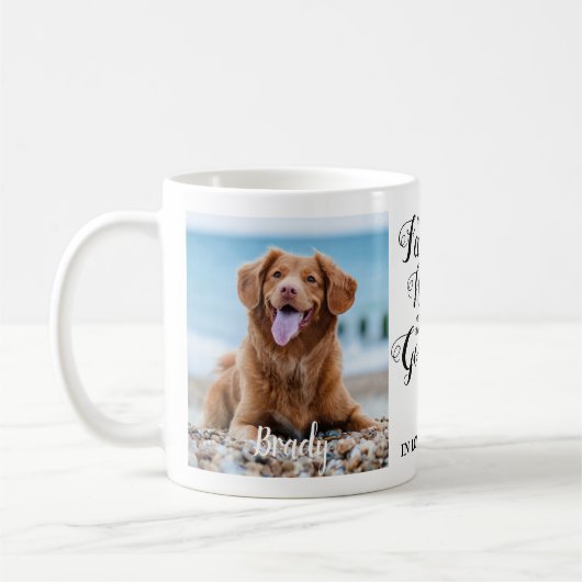 Pet Memorial Custom Photo Dog Paw Print Pet Loss Koffiemok (Links)