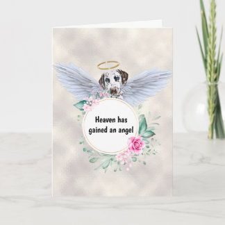 Pet memorial Dalmatian dog angel vleugelgedicht Kaart