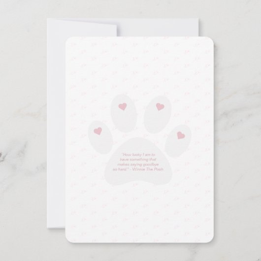 Pet Memorial Dank u opmerking Kaart Notitiekaartje (Achterkant)