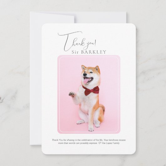 Pet Memorial Dank u opmerking Kaart Notitiekaartje (Voorkant)