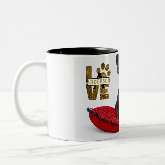 PET Memorial (Dog Cat) PHOTO Collage Cft Custom Tweekleurige Koffiemok (Links)