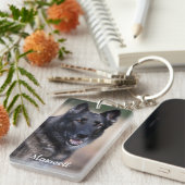 Pet Memorial Dog Foto Rainbow Bridge Pet Loss Sleutelhanger (Voorkant Rechts)