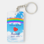 Pet Memorial Dog Foto Rainbow Bridge Pet Loss Sleutelhanger (achterkant)