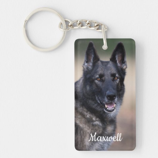 Pet Memorial Dog Foto Rainbow Bridge Pet Loss Sleutelhanger (Voorkant)