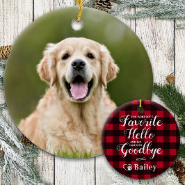 Pet Memorial Dog Foto Red Buffalo Pset-verlies Keramisch Ornament