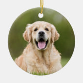 Pet Memorial Dog Foto Red Buffalo Pset-verlies Keramisch Ornament (Voorkant)