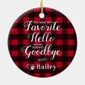 Pet Memorial Dog Foto Red Buffalo Pset-verlies Keramisch Ornament (Achterkant)